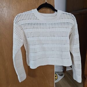 Dynamite Open-Knit Cream Sweater